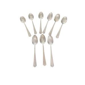 1881 Rogers A1 Silver Plate La Concorde 1920 Spoons Set of 9 Teaspoon Soup Spoon